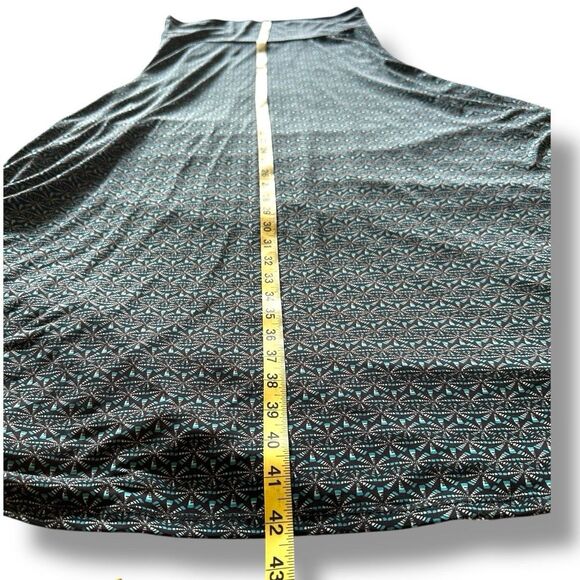 Lularoe Maxi Skirt Teal Black Medium Comfy Stretch Lagenlook - Picture 6 of 6